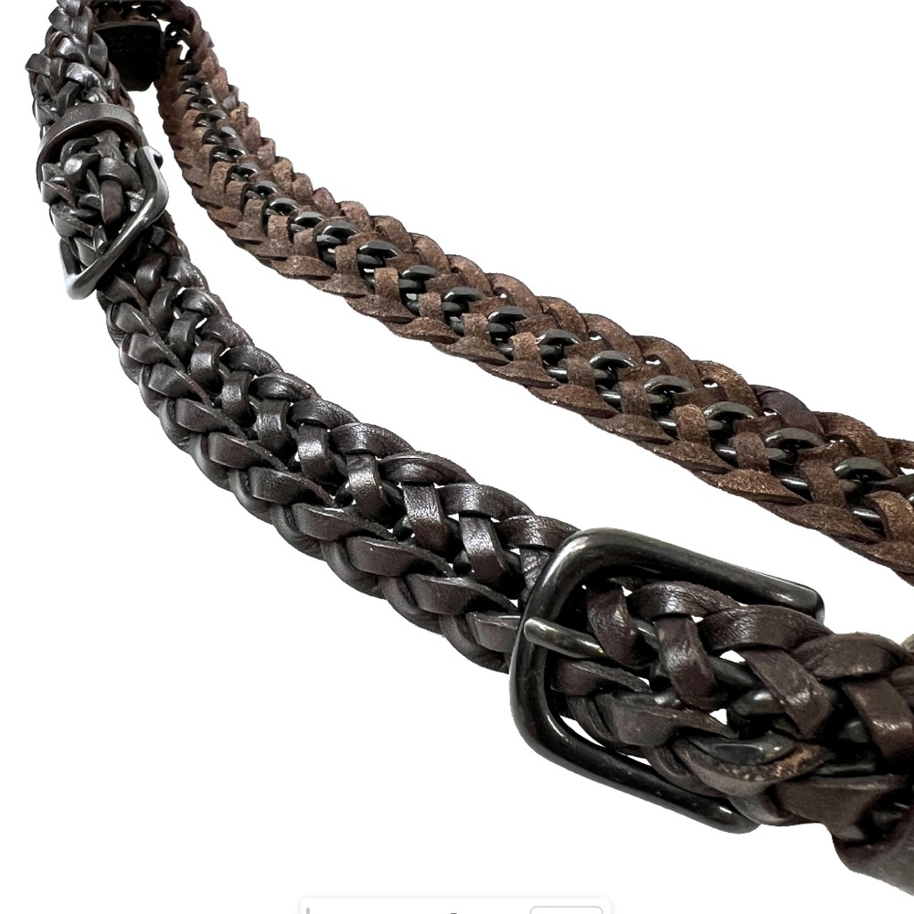 ALL SAINTS DOUBLE BUCKLE LEATHER BELT